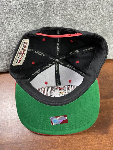 Youngstown State Penguins University Black Red Mens Snapback Hat Cap Zephyr - Picture 11 of 11