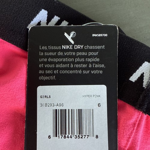 NIKE SPORT AUTHENTIC Girls Sz 6 Leggings Pants Hyper Pink New NWT - Picture 3 of 3
