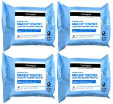Neutrogena Fragrance free Ultra-Soft Cleansing Makeup Remover 25 towelette-4Pack