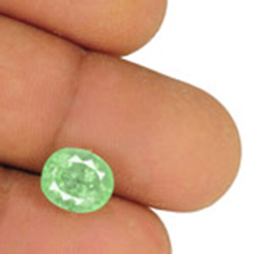 COLOMBIA Emerald 3.21 Cts Natural Bluish Green Oval - Picture 3 of 3