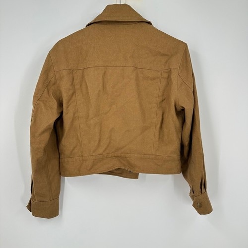 Banana Republic Amelia Flight Cropped Jacket Military Caramel Apple XXS Hemp - Picture 7 of 9