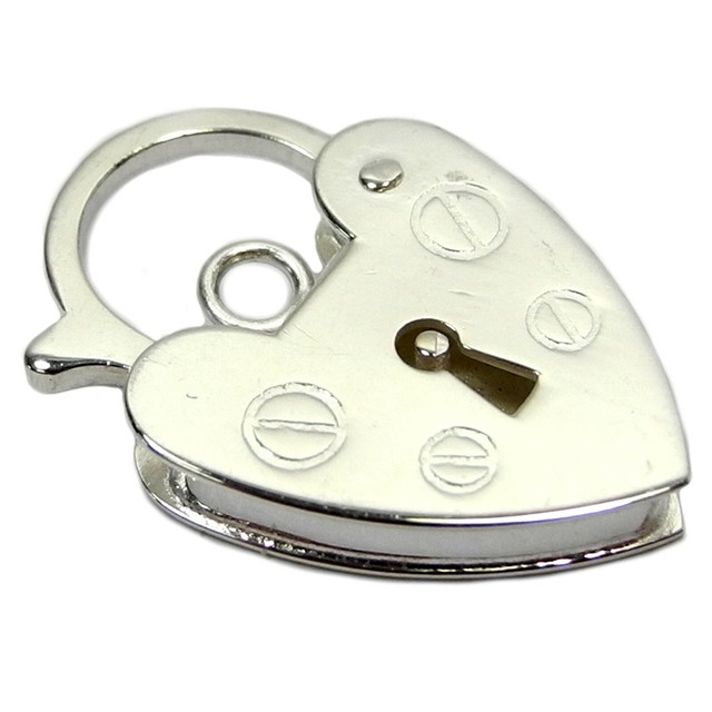 Sterling Silver Heart Shaped Padlock Charm 14.5mm Jewellery New .925 - FP63 Sterling Silver Heart Shaped Padlock Charm 14.5mm Jewellery New .925 - FP63