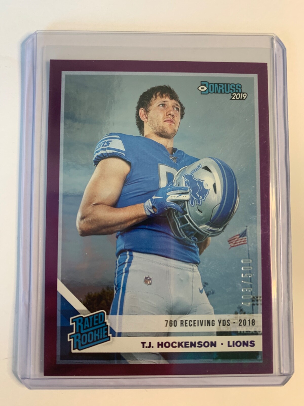 2019 Panini Donruss Rated Stat Line Season /500 TJ Hockenson #321 Rookie RC