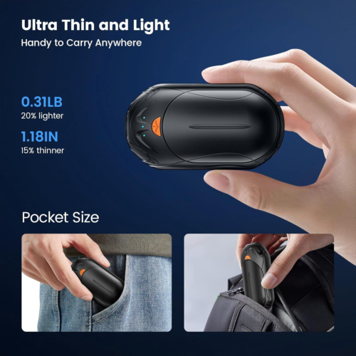 AI Handwärmer Wiederaufladbar 2er Pack, 6000mAh 2er Pack, Schwarz 2 - Bild 4 von 6