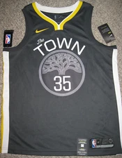 Kevin Durant Golden State Warriors Mens & YXL Gray THE TOWN Nike Swingman Jersey