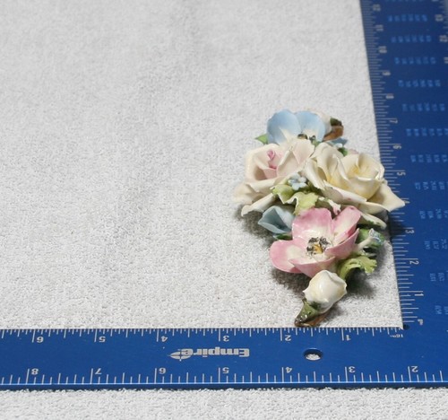 RARE Antique Pink & Yellow Blue Roses Flowers Branch Floral Capodimonte Style 7” - Picture 7 of 14