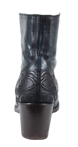DRIES VAN NOTEN Midnight Blue Embroidered Leather Western Boots 40 - Picture 5 of 11