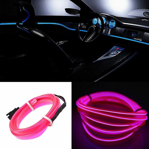 Party Decor Battery Operated EL Wire Neon Glow LED Car Light String Strip 3v - Picture 18 of 20