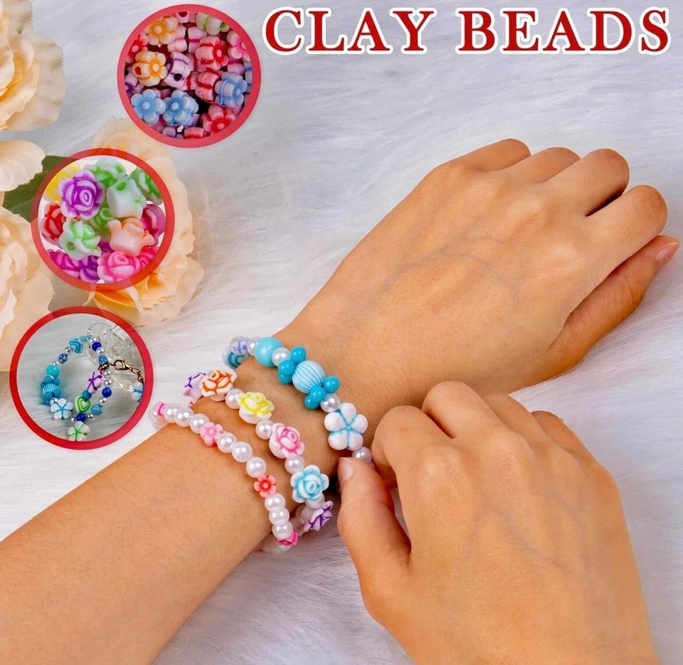 Bracelet Making Kit for Kids-650PCS Beads DIY Craft Set Jewellery Gift for Girls - Image 3 of 4