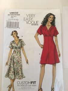 Vogue 8632 Misses Casual Easy Dress Sewing Pattern Sz 18 24 Plus Image Is Loading Vogue 8632 Misses Casual Easy Dress Sewing Pattern