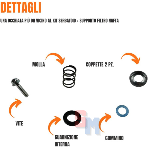 KIT SERBATOIO + SUPPORTO + FILTRO NAFTA + TUBI LOMBARDINI LDA450 3LD510 LDA510 - Imagen 6 de 9