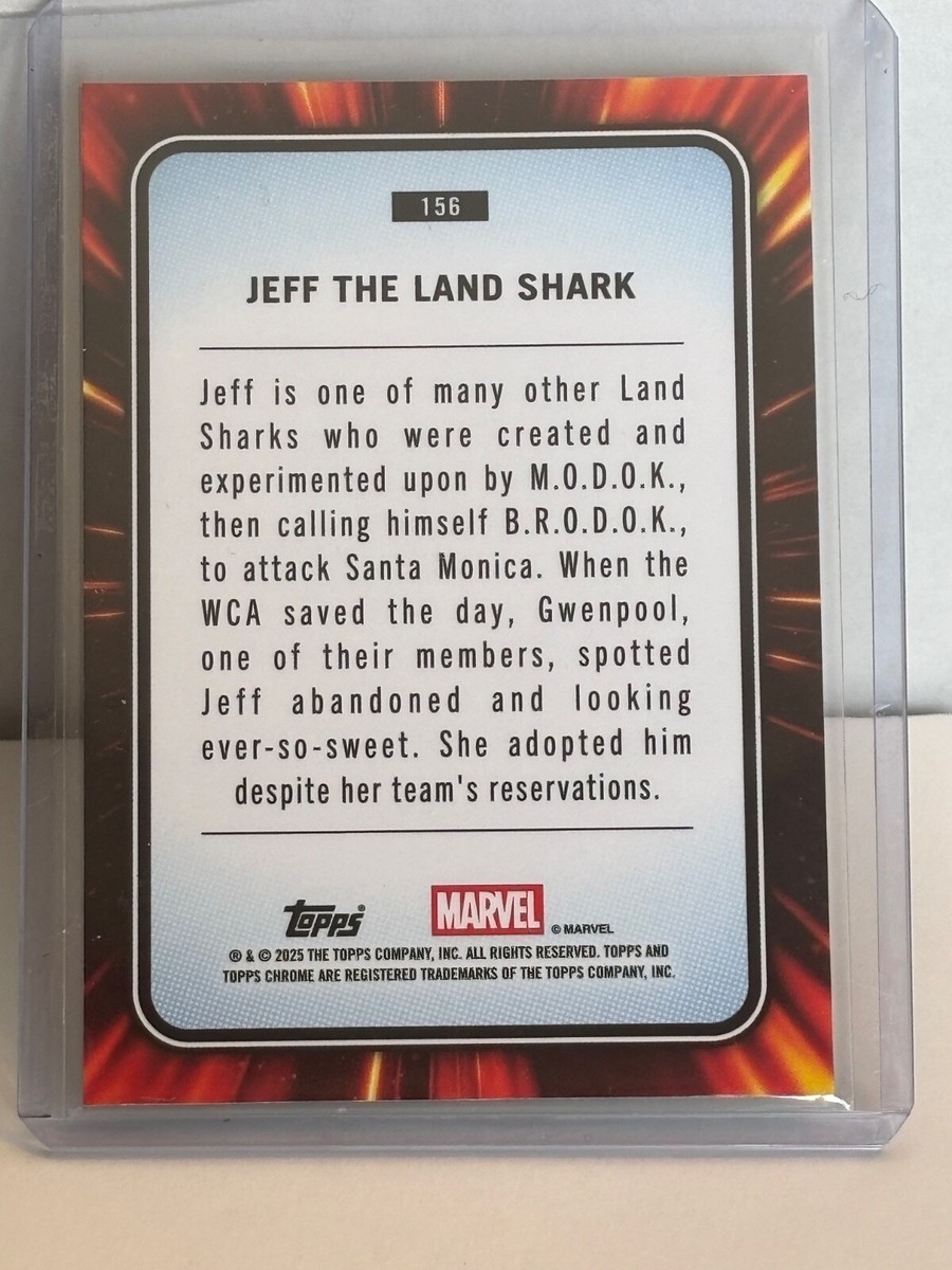 2025 Topps Chrome Marvel Jeff The Land Shark #156 Hulk Green Laser
