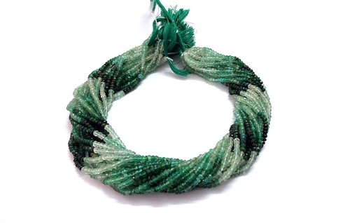 5 hilos de cuarzo fresa verde natural rondelle facetado 4-4,5 mm cuentas 15" pulgadas - Imagen 3 de 8