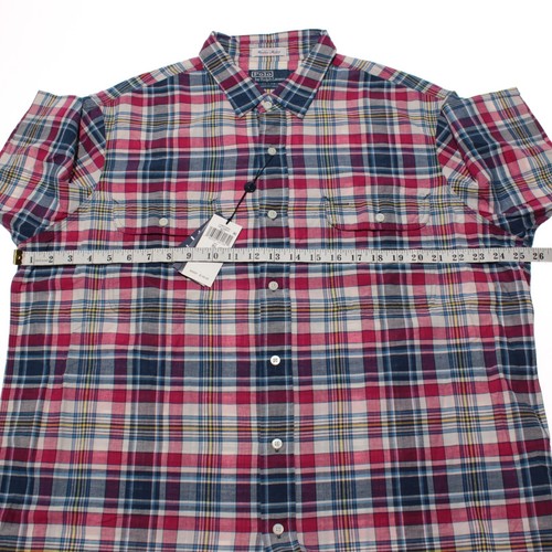 Polo by Ralph Lauren NWT Short Sleeve Button Down Shirt Size XL Red/Multi Plaid - Picture 4 of 10