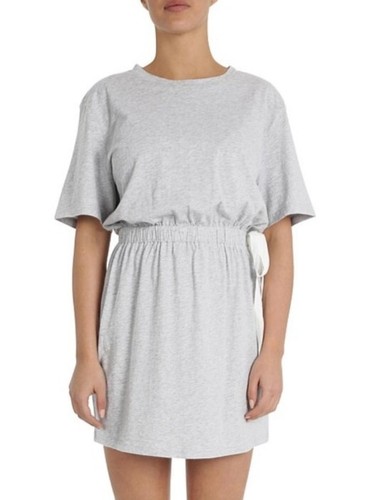 Nude Lucy Size L Grey Cotton T-Shirt Dress Elastic Tie Waist BNWT RRP $69.95 - Picture 2 of 6