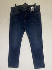 New M S Men  s Stormwear Slim Fit Jeans dark Blue Size W42 L31  RRP  39.50