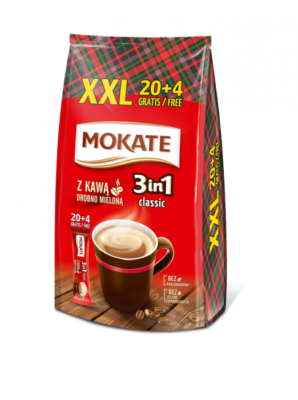 MOKATE INSTANT COFFEE 3in1 STICKS - 24x17G - SACHETS IRISH LATTE