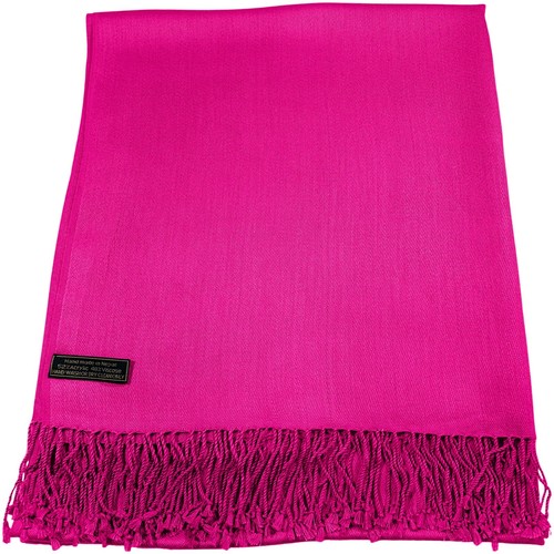 Hot Pink Solid Color Design Shawl Scarf Wrap Stole Throw Pashmina CJ Apparel NEW - Picture 8 of 12