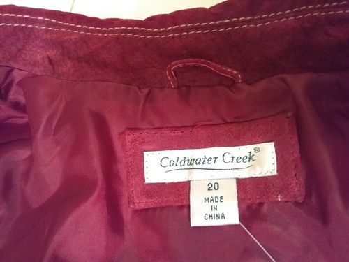 Women's COLDWATER CREEK Burgundy Suede Sweater Jacket Stretch plus sz 20 s0441 - Picture 10 of 12