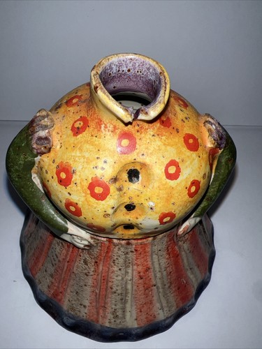 Buntes Blumenmotiv kopflose Frau Kleid handbemalt Vase Kunst viktorianisch - Bild 4 von 13