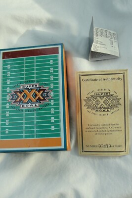 非売品 見本盤 RAY CHARLES / PERRY COMO SP盤 Super Bowl XXX Limited Edition PR-1026 Leather Wrist Watch Black