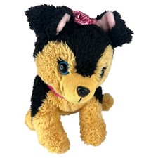 Mattel Barbie Plush Dog Plush Toy Sounds Working Black Tan Pink Bow Collar