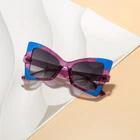 Oversized Cat Eye Sunglasses for Women Trendy UV Protection Butterfly Purple