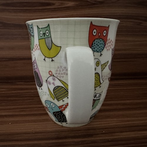 Owls Twit Hoot Coffee Tea Mug Whimsical Birds Creative Tops Cup 12 oz 4.5" - Picture 2 of 7
