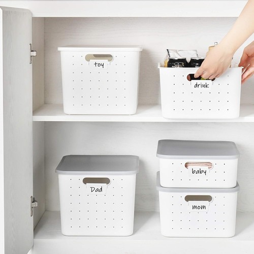Elegant Large White Baskets with Buckling Lids - Organize Every Space with Ease - Picture 6 of 9