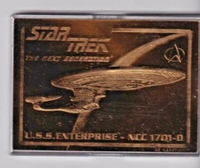 USS Enterprise Star Trek Next Generation 1997 Bleachers 23Kt Gold Card with COA