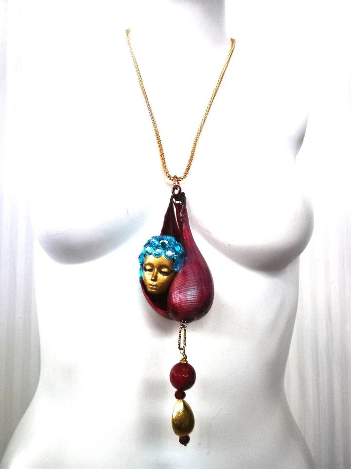 Collar concha Puka encanto sirena joyería de lujo Nautilus colgante piedra concha marina Foto 2 de 4