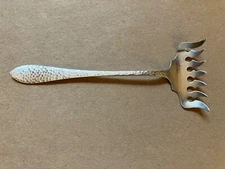 Sterling Silver Vintage Hammered Weidlich Sardine Fish Fork Bacon Arts & Crafts