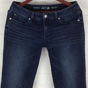APT-9-Modern-Boyfriend-Womens-Size-6-Blue-Dark-Wash-Mid-Rise-Cropped-Denim-Jeans