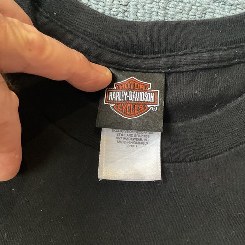 Vintage Harley Davidson Guam - T Shirt, L. Preowned, Black, GC. Free Post! - Picture 5 of 5