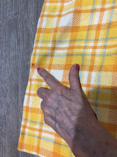 VTG 70’s Yellow Orange White Multi Wool Blend Plaid Preppy Mini Skirt~XS - Picture 6 of 6