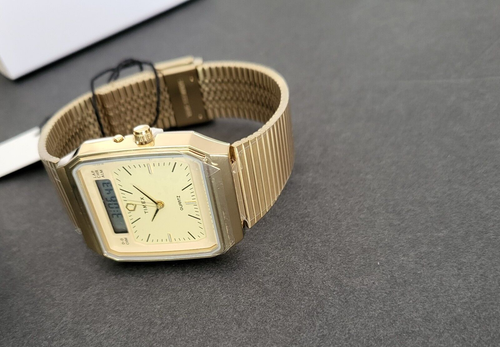 Q Timex 1982 Reissue Ana-Digi 33mm Gold stainless steel bracelet watch TW2Y06000 - Picture 5 of 5