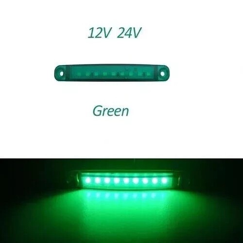 BANDIERA ITALIANA LUCE LED INGOMBRO 9 LED 12/24 V PER CAMION CAMPER RIMORCHI BUS - Foto 2 di 4