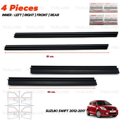 Juego de cinturones de puerta de viaje de clima interior de 4 puertas para Suzuki Swift 1,2 L GL GLX 2012 2017 - Imagen 3 de 10