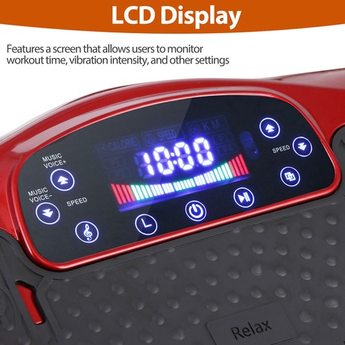 Whole Body Exercise Vibration Platform Plate Fitness Massager Slim Machine Red - Picture 10 of 23