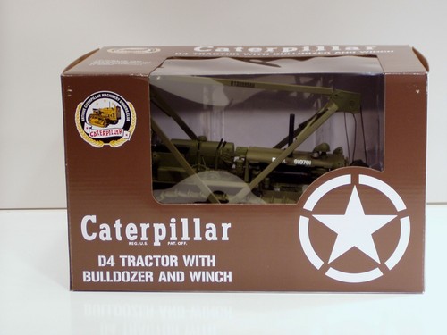 Caterpillar D4 2T LeTourneau Blade & Hyster Winch MILITARY GREEN 1/16 Spec Cast - Picture 6 of 7