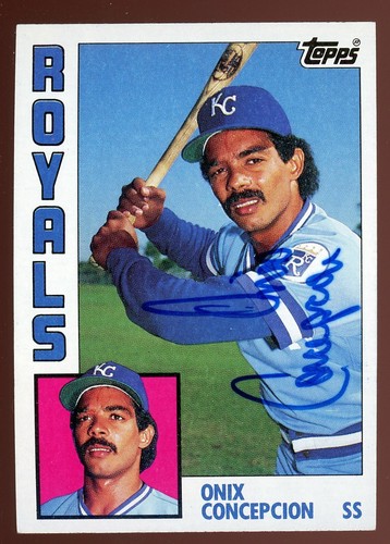 1984 Topps ONIX CONCEPCION Signed Card autograph AUTO ROYALS PIRATES - Picture 1 of 1
