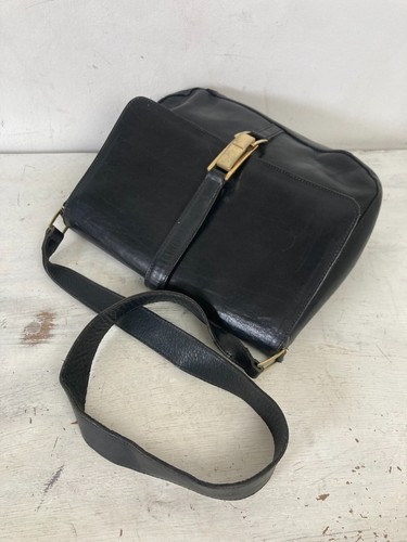 Firenze Black Leather Handbag Shoulder Bag Smart Occasion Career 80s 90s - Imagen 4 de 10