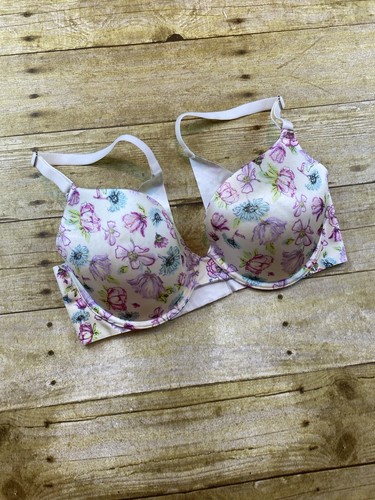 Geblümter Bügel Satin Damen BH Gr. 34C gepolstert - Bild 1 von 7