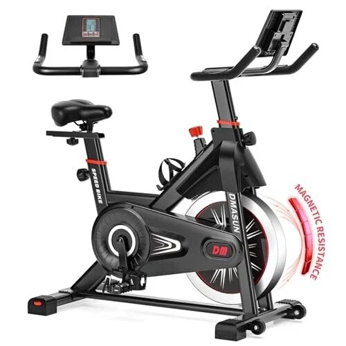 DMASUN Exercise Bike Professional with Large Tablet Holder & Comfortable Seat, - Picture 1 of 8