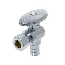 15 Pcs XFITTING 1/2" Pex x 3/8" OD Angle Stop Valve, 1/4 Turn, Lead Free Brass