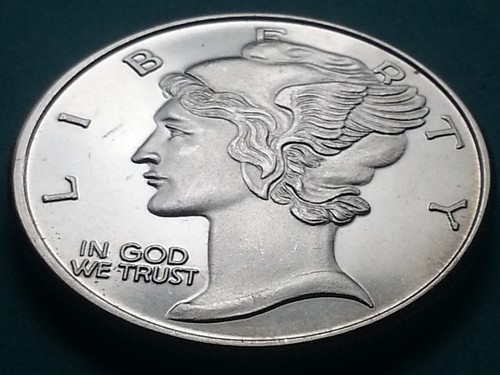 Mercury Dime Design 1 Unze .999 Silber rund neuer Stil