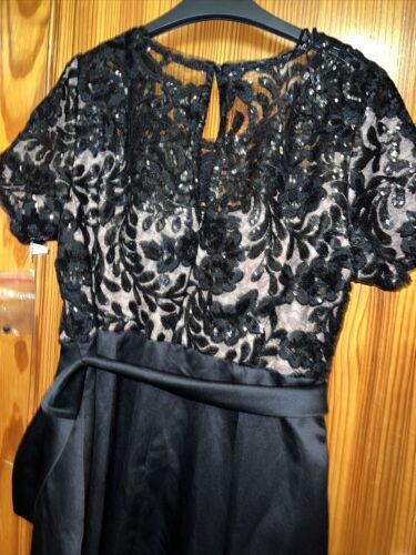 LADIES R&M RICHARDS BLACK SIZE 20 WEDDING OCCASION DRESS NEW GLITTER - Picture 18 of 22