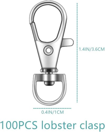 50pcs Key Chain Clip Hooks Swivel Clasps Lanyard Snap Hook Keychain Hooks For La - Picture 2 of 7