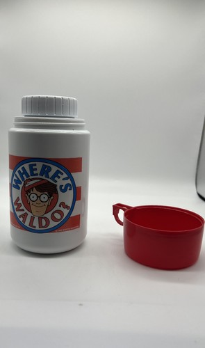 Wheres Waldo Thermos Only 1990 Martin Hanford Complete With Twist On Cap And Cup - Picture 9 of 16