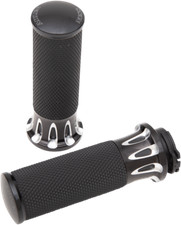 Arlen Ness Black Fusion Deep Cut Hand Grips 80-19 harley FXST FXSR FLHT FLHX XL